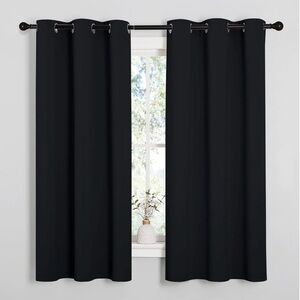 Nicetown Blackout Black Curtains 2 Panels (42x63)